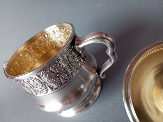 Image 1 of Argentor Vienna Secessionist/Jugendstil Scatola con coperchio placcata in argento e oro 1905