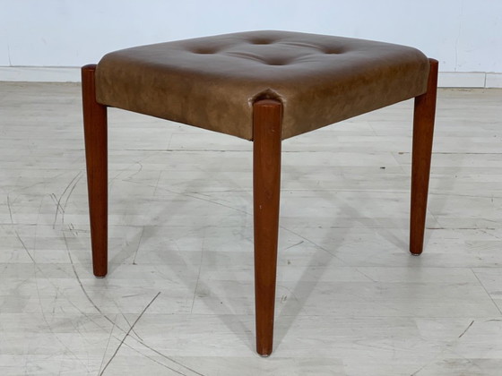Image 1 of Danish teak stool footstool stool seat stool VINTAGE