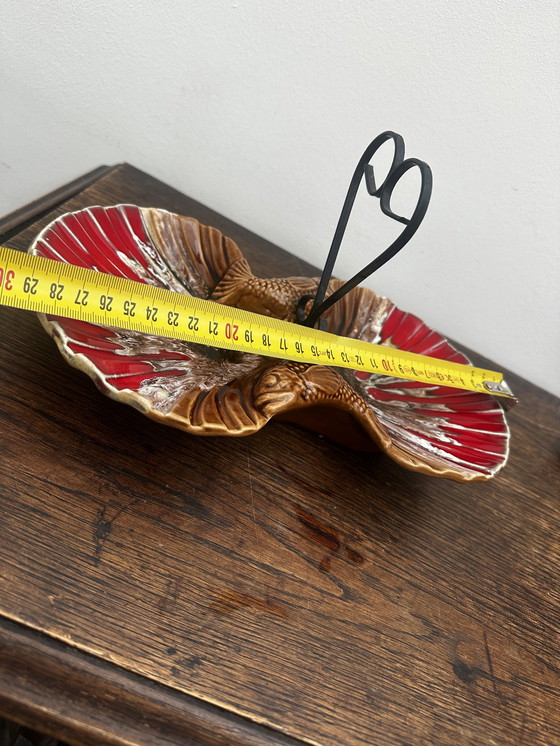 Image 1 of Serviteur à Hors D'œuvres Vintage Céramique Barbotine attribué Vallauris