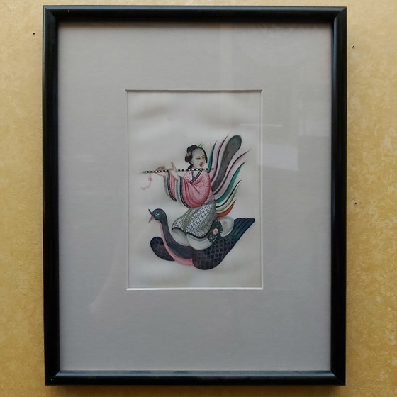 Image 1 of Siglo XIX, conjunto de 4 pinturas chinas