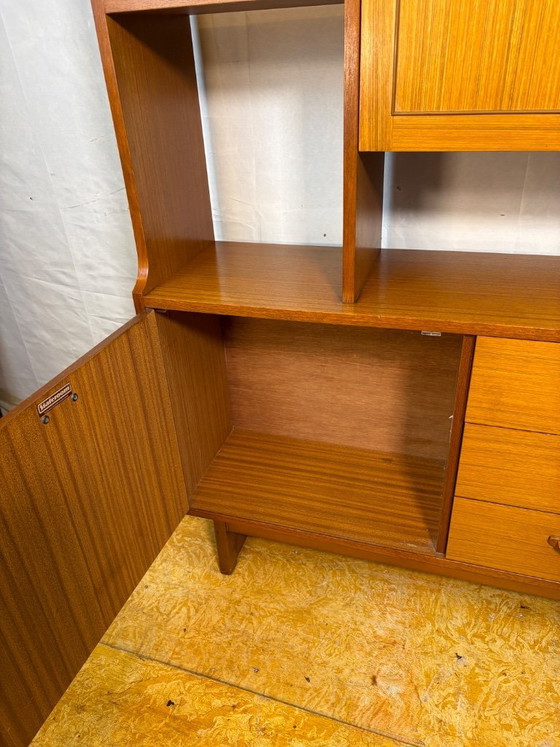 Image 1 of Mid-Century Retro Vintage Room Divider / Shelving. Unit by Stonehill -  Stateroom Range 1970s.   Cocktail Flap • Drawers • State