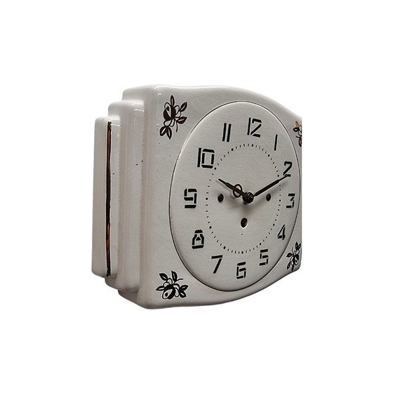 Image 1 of Reloj de cocina de cerámica Art Déco francés, década de 1930