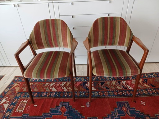 2x Wilkhahn Vintage Teak chaise à accoudoirs Mid Century chaise des années 60