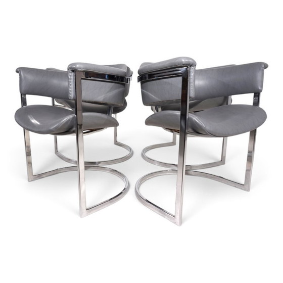 Set van 4 eetkamerstoelen van Vittorio Introini voor Mario Sabot, 1970 – Leather (photo 4 of 19)