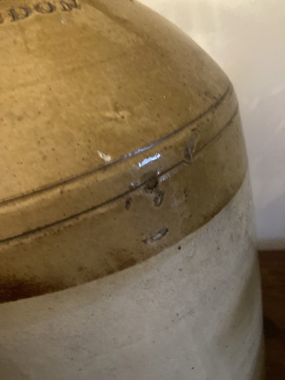 Image 1 of Galón de jarra Antiker, Honig glasierte salzkeramik, Sammlerstück 