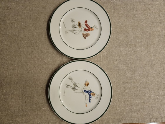 Guy Buffet 'Skating Chefs ' 4 porseleinen bordjes – Servies, Porcelain (photo 7 of 8)
