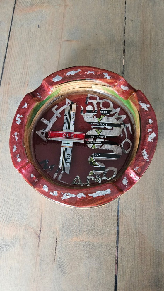 Image 1 of Handmade Cigar Ashtray, Epoxy Resin Wood Art, Luxury Smoking Accessories, Burl Wood Style, Groomsmen Gift.