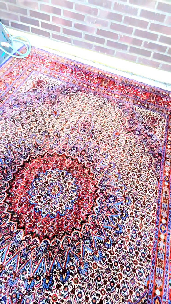 Image 1 of Antiek origineel Isfahan Perzisch oosters tapijt handgeknoopt 300x205cm TOP conditie zijde op nieuwe wol uniek