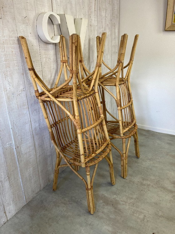 Image 1 of 4 rattan chairs from the 80s