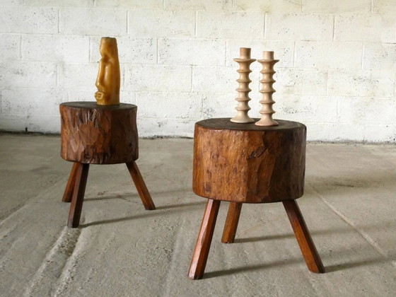 par de troncos, 1950 – Mesas auxiliares, Madera, Brutalist (photo 5 of 7)