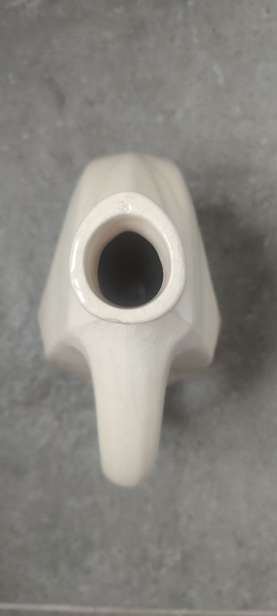 Image 1 of Pitcher, vintage crackled ceramic vase