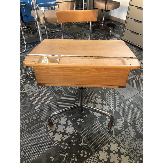 Image 1 of Vintage school table in beech wood, Czechoslovakia 1940