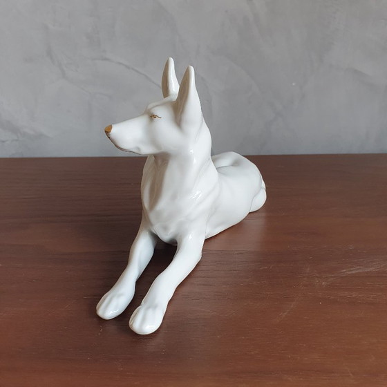 Image 1 of Cane da pastore in porcellana vintage di Hollohaza dall'Ungheria, anni '60