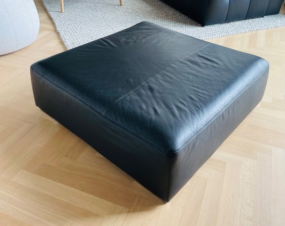 Image 1 of Ligne Roset Malhoun stool – leather Diva Noir – design classic by Didier Gomez