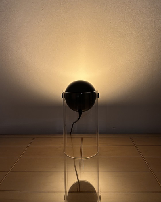 Image 1 of Vintage Eyeball Lamp 1970s Space Age Sputnik design 70s Brown Spot Light with Acrylic Stand Mid Century Modern Industrial Design