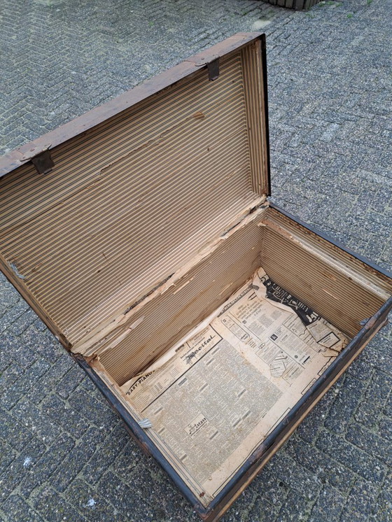 Image 1 of Vintage cabin trunk antique wooden chest