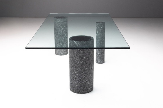 Image 1 of Esstisch aus Marmor und Glas von Massimo Vignelli, Italien, 1980er Jahre