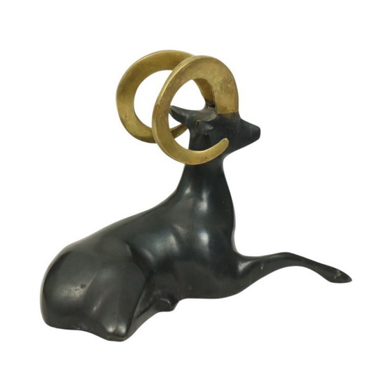 Image 1 of Statue de bélier en laiton de style Art déco