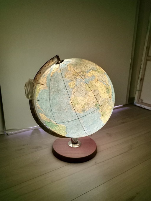 Vintage Scan-Globe Leuchtglobus (1973) – Papierkaschiert & Top Zustand