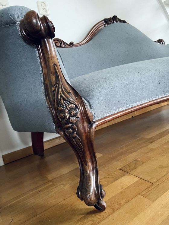 Image 1 of Elegante chaise longue in stile coroco, XIX secolo