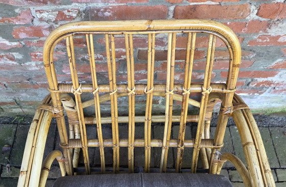 Twee vintage, design fauteuils van bamboe en rotan (photo 12 of 15)