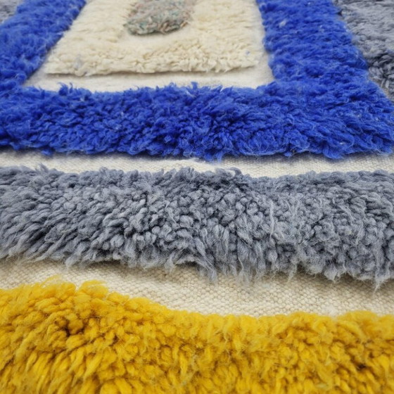 Image 1 of Handmade ecru Moroccan rug with geometric patterns, 250cm x 150cm