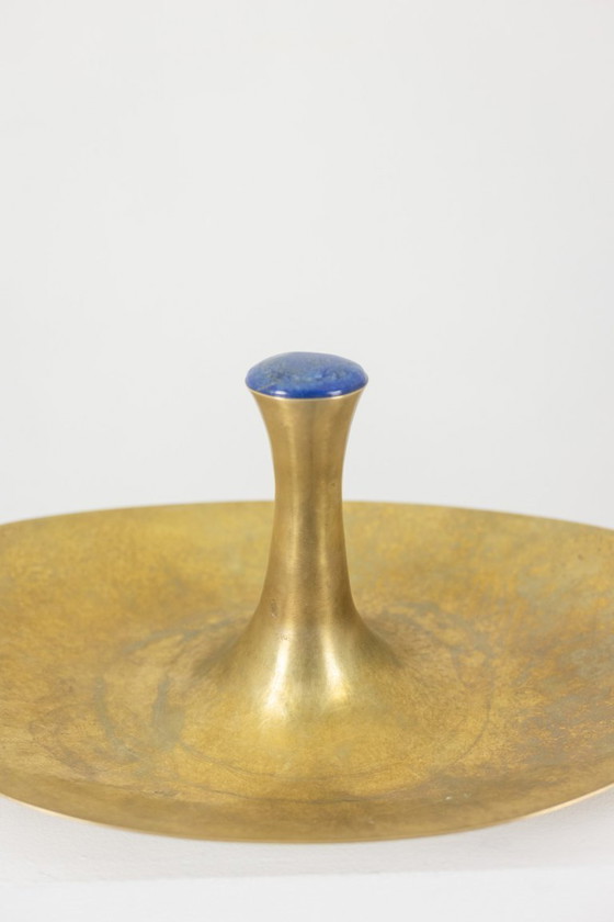 Image 1 of Philippe Hiquily. Hammered and gilded bronze bowl. Signed. 1980s