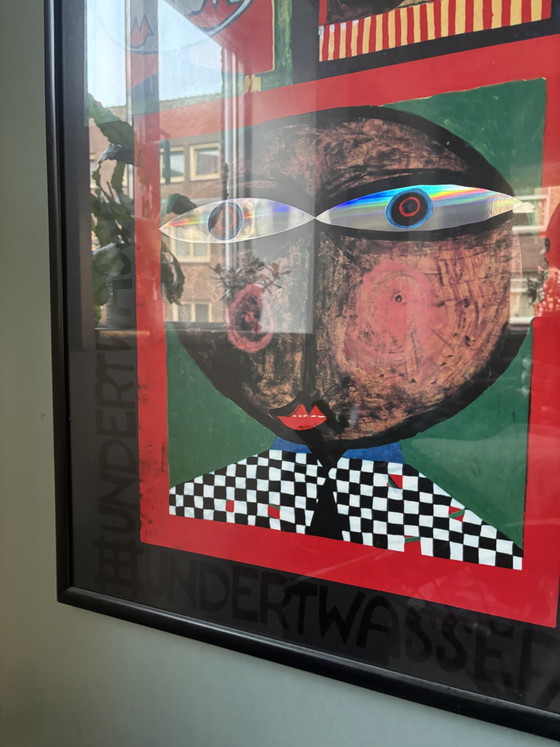 Image 1 of Hundertwasser-Poster mit Rahmen 60x138