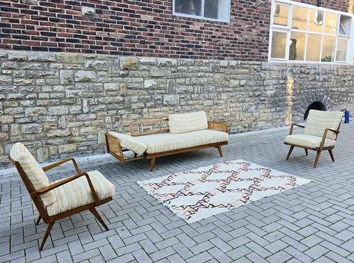 Knoll Antimott Daybed Sofa Easychair Set Zitgroep Mud Century Vintage jaren 60 70