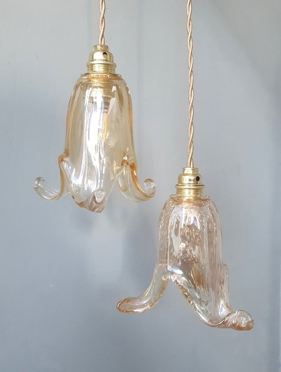 Image 1 of Set di 2 lampade a sospensione vintage di Murano - Italia - Murano