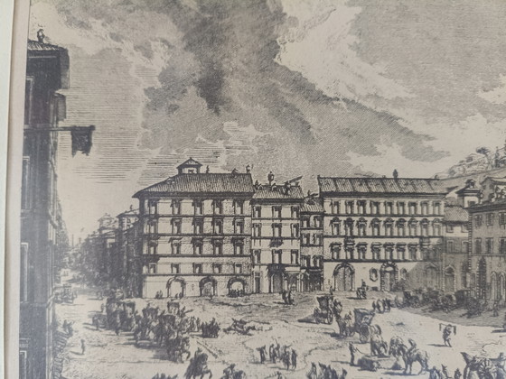 Image 1 of Piranesi Rome Spanish Steps print mid 1900s