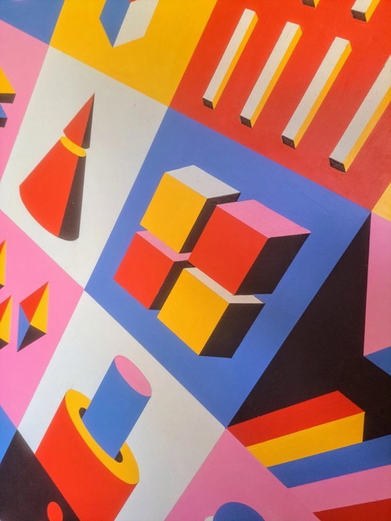 Image 1 of Obra de arte geométrica | Acrílico sobre MDF | 95 x 95 cm