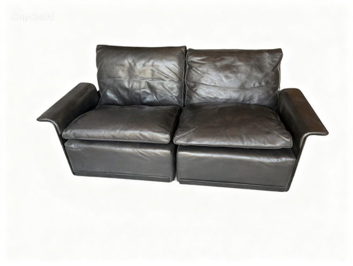 Dieter Rams 620 Sofa Vitsoe 2 Sitzer Leder Schwarz
