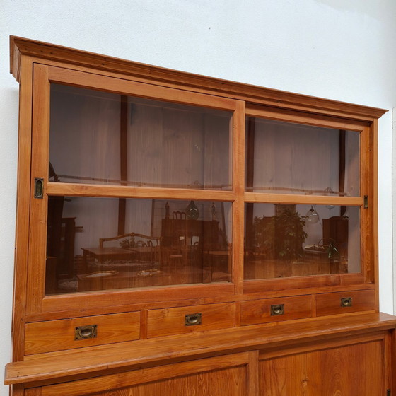 Image 1 of Vintage French country sideboard cabinet, wall cabinet kitchen cabinet Teakwood