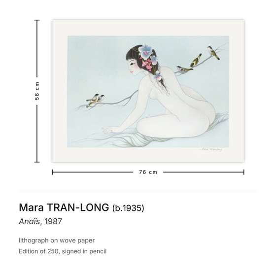 Mara TRAN-LONG Signierte Lithographie Anaïs 1987 – Lithographien & Drucke, Paper (photo 3 of 5)