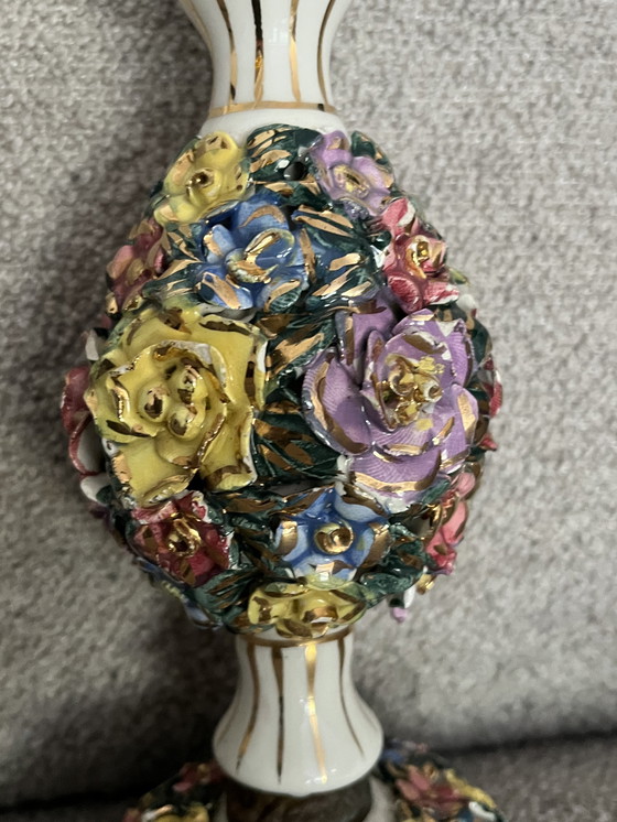 Image 1 of Antieke Capodimonte tafellampje (niet getest)