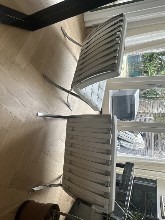 Image 1 of 2 Knoll Barcelona Chairs white