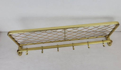 1960s gold aluminum coat rack