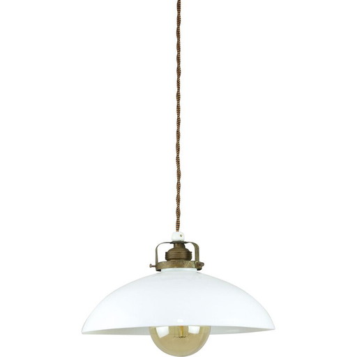 Vintage hanglamp van keramiek en messing, Italië