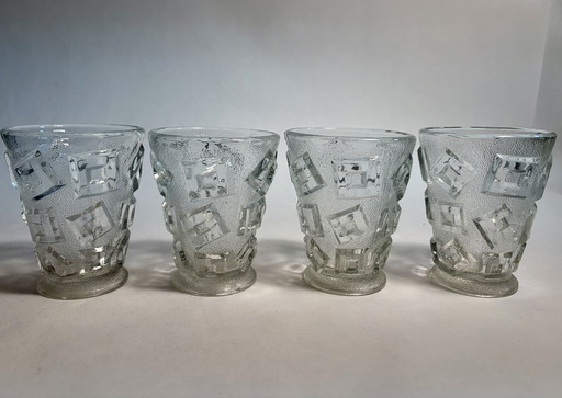 4 bicchieri Libochivice Art Deco