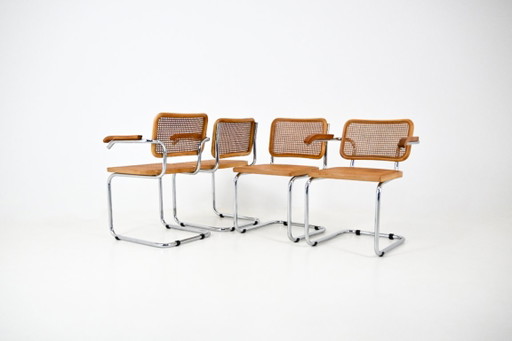 Set di 4 sedie da pranzo modello B32 di Marcel Breuer – eetkamerstoelen, Wood