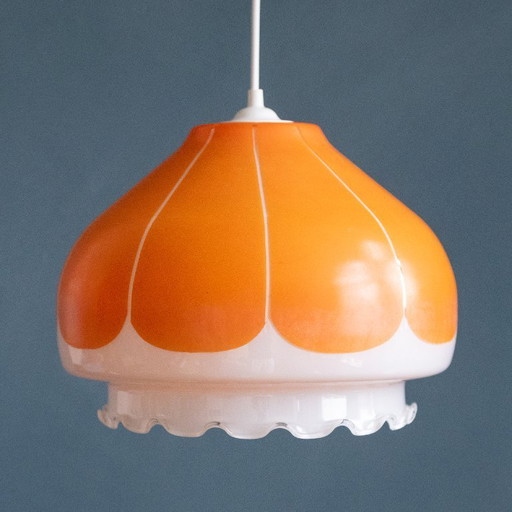 Suspension rétro en verre orange