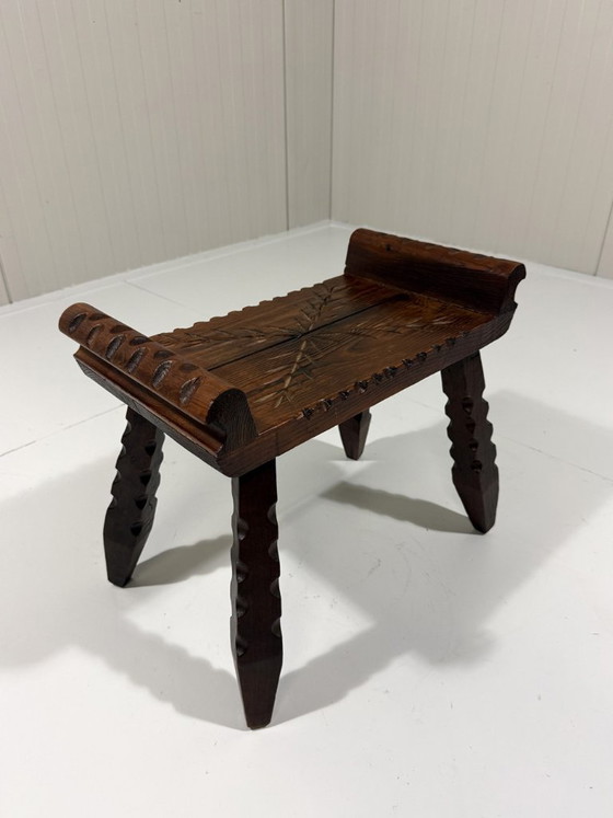 Spanish rustic stool 1960s, Wood, Brown (photo 6 of 11)