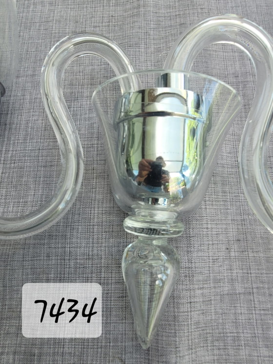 Image 1 of 4 original De Majo wall lamps, Murano, signed Italy