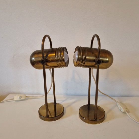 Image 1 of Heinz Neuhaus / Rolf Krüger 2 vintage lamps copper table lamp