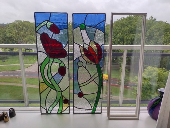 Image 1 of Stained Glass Art Front Windows - Decorative Panels