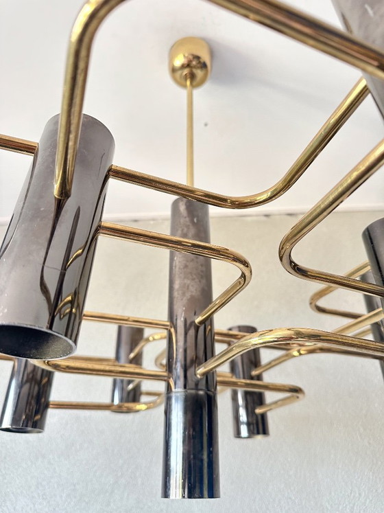 Vintage Sciolari for Boulanger pendant lamp – Chrome, Brass (photo 7 of 14)