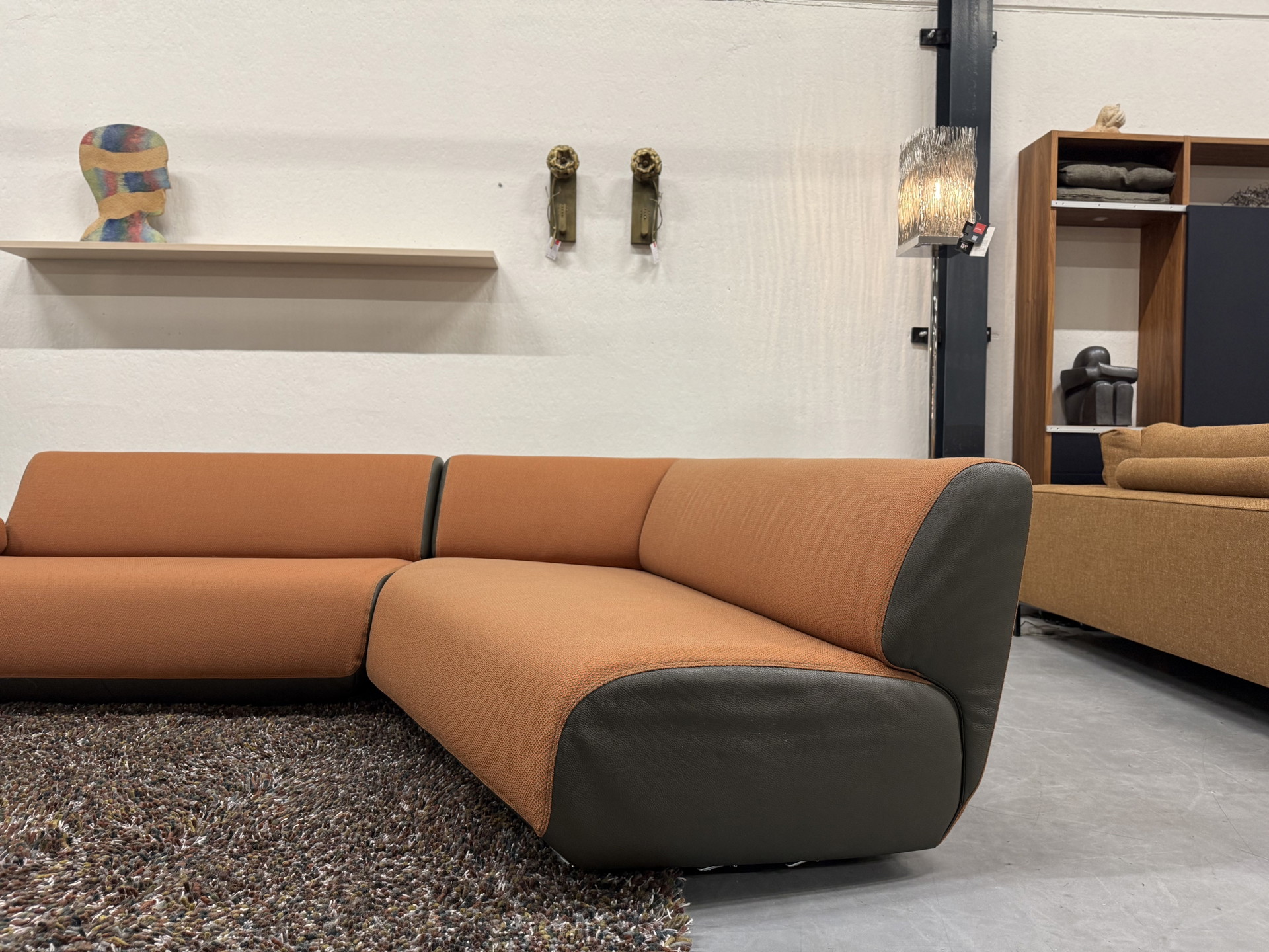 LeoMoco 様 Leolux Guadalupe Hoekbank Met Hocker Tiempo stof Groen leer