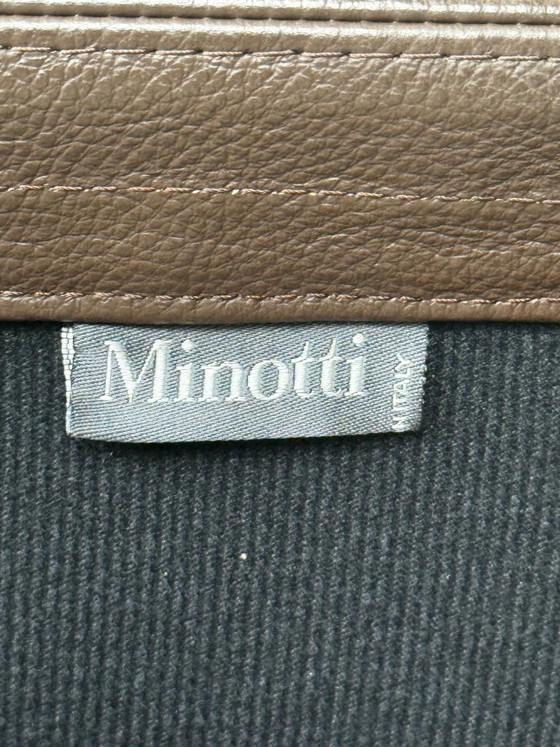 Minotti Astor silla de comedor, Sillas de comedor, Cuero, Madera, Marrón, Modern (foto 4 de 5)