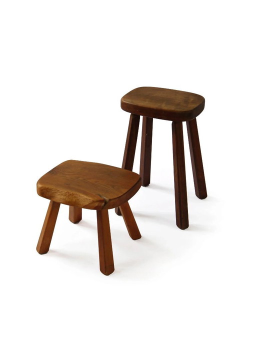 Set von antiken, handgefertigten Hockern, Belgien, 20. Jahrhundert – krukjes, Wood
